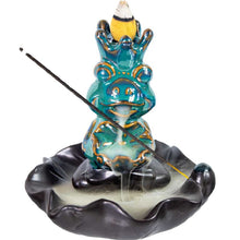 Load image into Gallery viewer, Meditating Frog Backflow Incense Holder