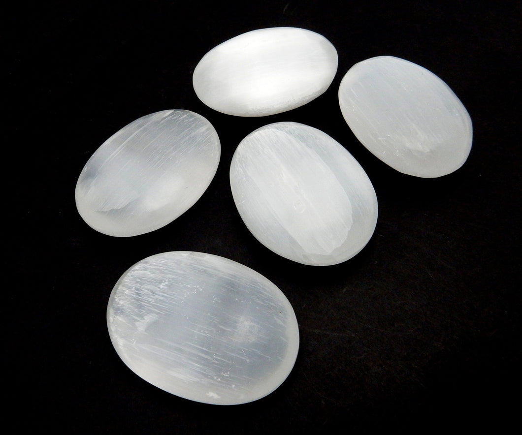 Selenite Palm Stones